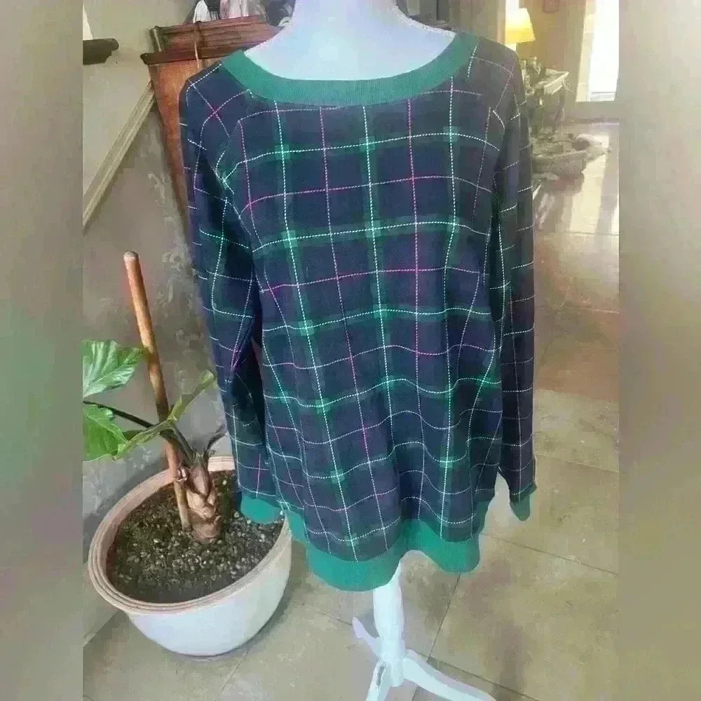 Crown and Ivy ladies sweater Large. Ties in back. Long sleeve NWOT. 100 % cotton - Picture 5 of 15